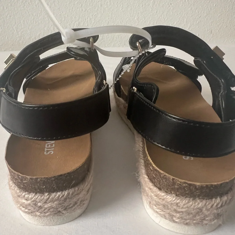Steve Madden Little Girl’s Dressy‎ Black Platform Buckle Sandals, Size 13 NWOT
